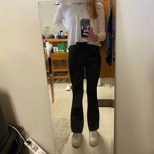 Zyia Activewear High Waisted Black Flare Leggings